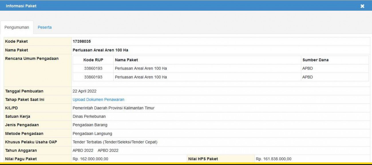 Perluasan Areal Aren 100 Ha